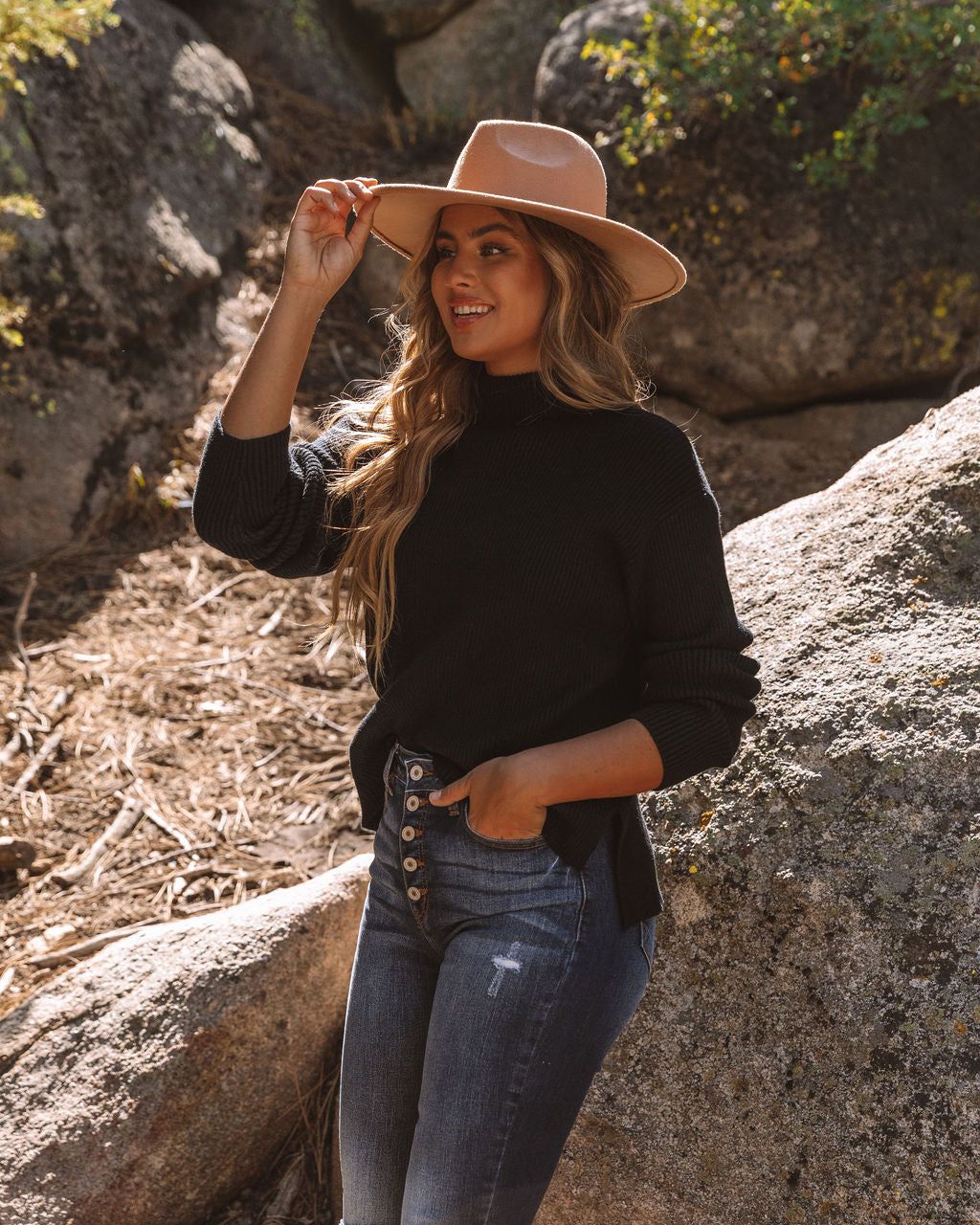 Branford Ribbed Mock Neck Knit Sweater - Black - FINAL SALE sold by Vici product image thumbnail 8