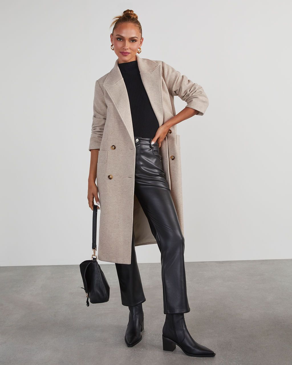 Autumn Necessities Pocketed Coat - Oatmeal sold by Vici