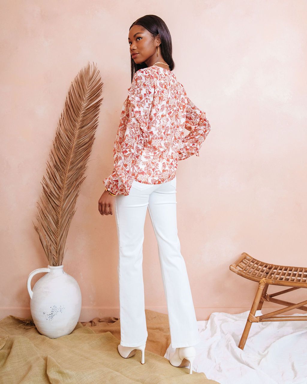 Luciana Floral Ruffle Top sold by Vici product image thumbnail 4