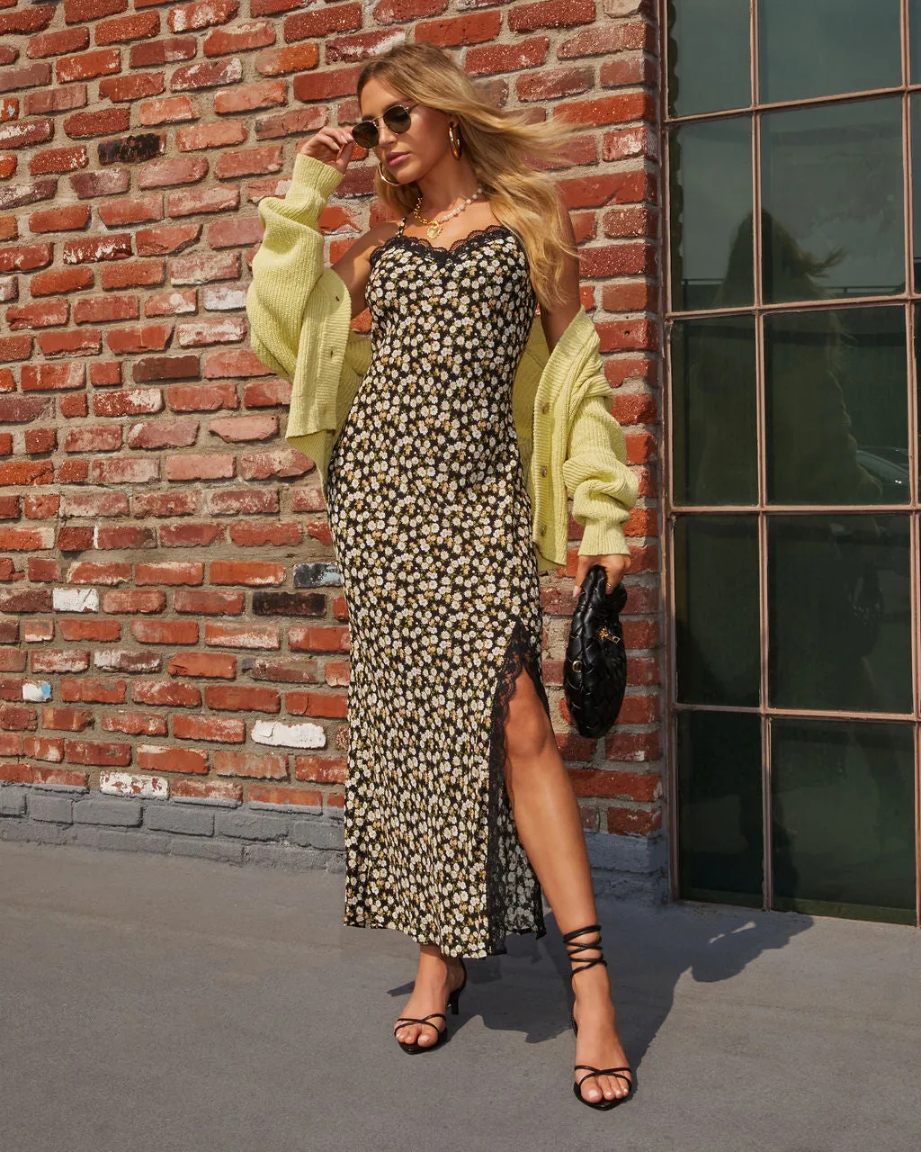 Give Flowers Floral Print Midi Dress sold by Vici