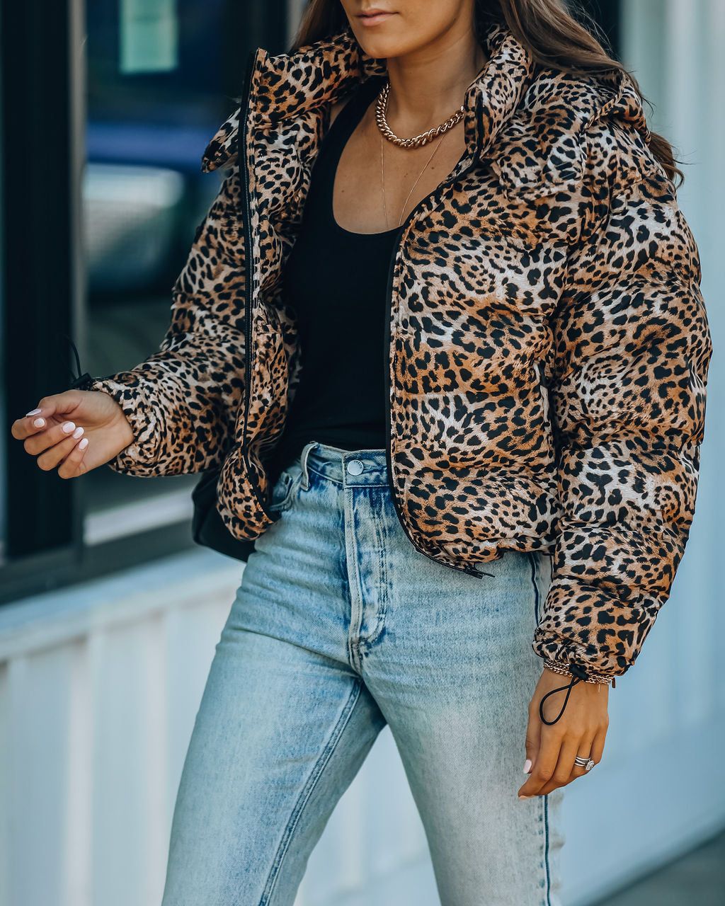 Whistler Pocketed Leopard Hooded Puffer Jacket - FINAL SALE sold by Vici product image thumbnail 11