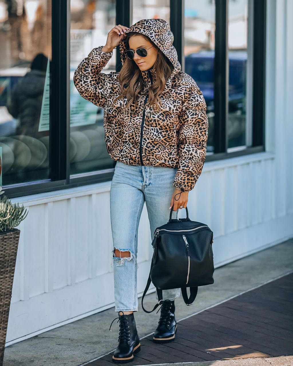 Whistler Pocketed Leopard Hooded Puffer Jacket - FINAL SALE sold by Vici product image thumbnail 12