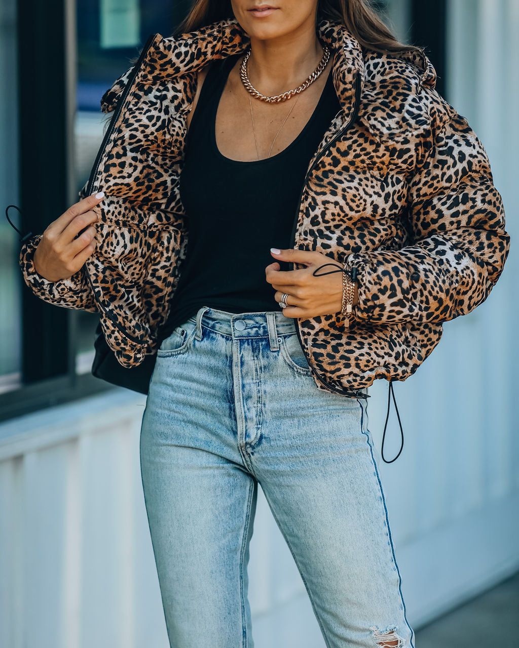 Whistler Pocketed Leopard Hooded Puffer Jacket - FINAL SALE sold by Vici product image thumbnail 14