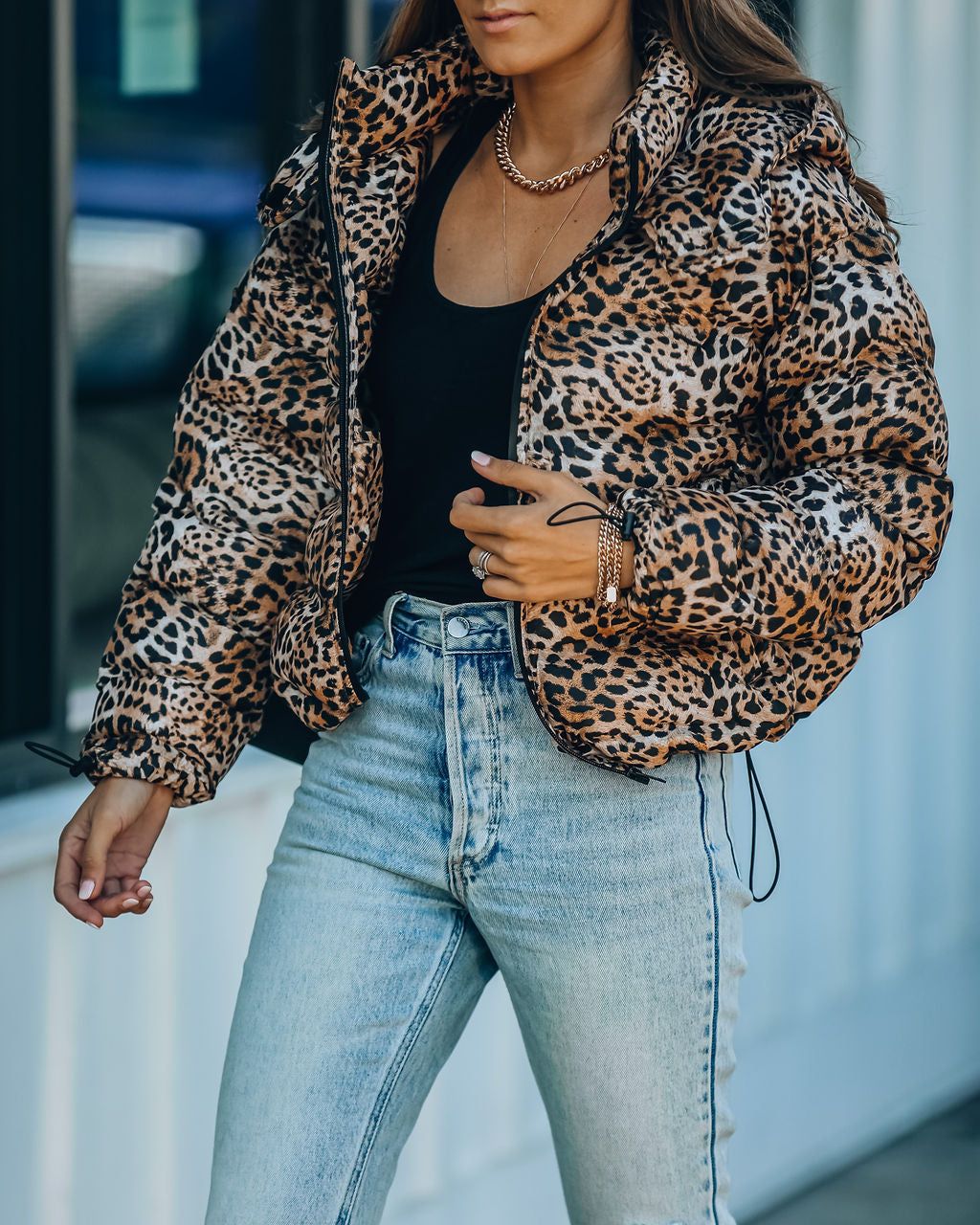 Whistler Pocketed Leopard Hooded Puffer Jacket - FINAL SALE sold by Vici product image thumbnail 16