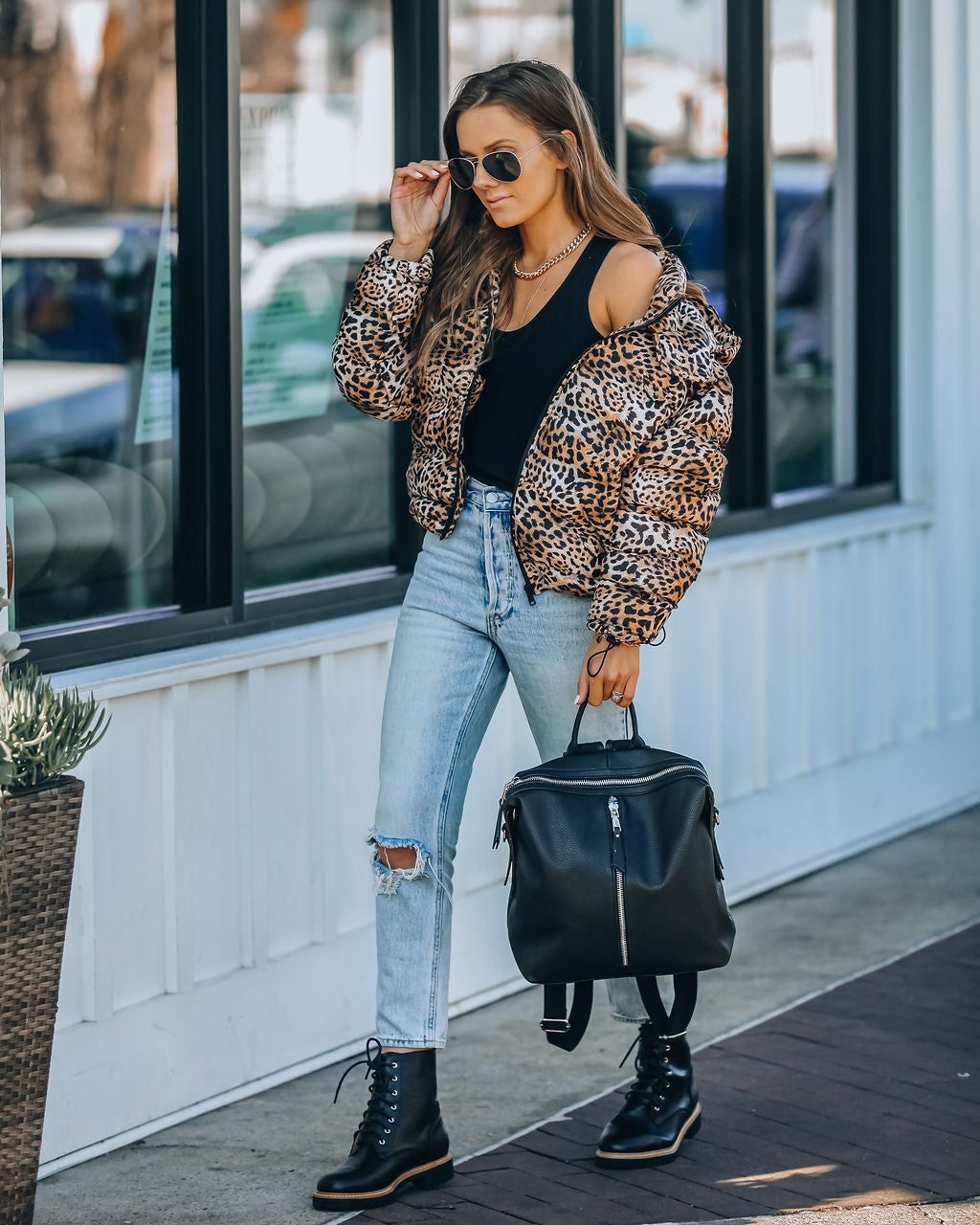 Whistler Pocketed Leopard Hooded Puffer Jacket - FINAL SALE sold by Vici product image thumbnail 17