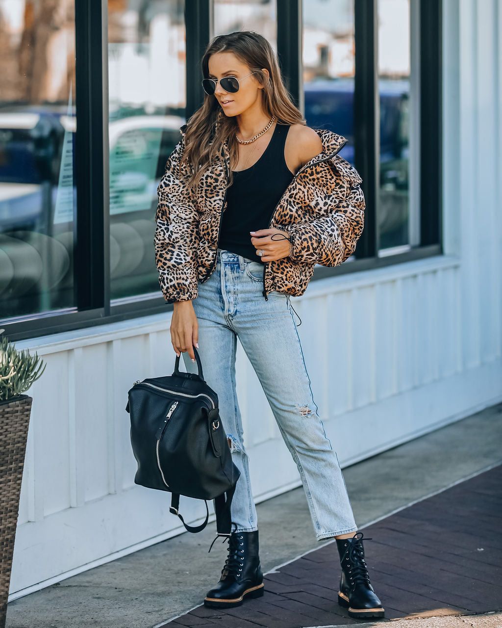 Whistler Pocketed Leopard Hooded Puffer Jacket - FINAL SALE sold by Vici product image thumbnail 7