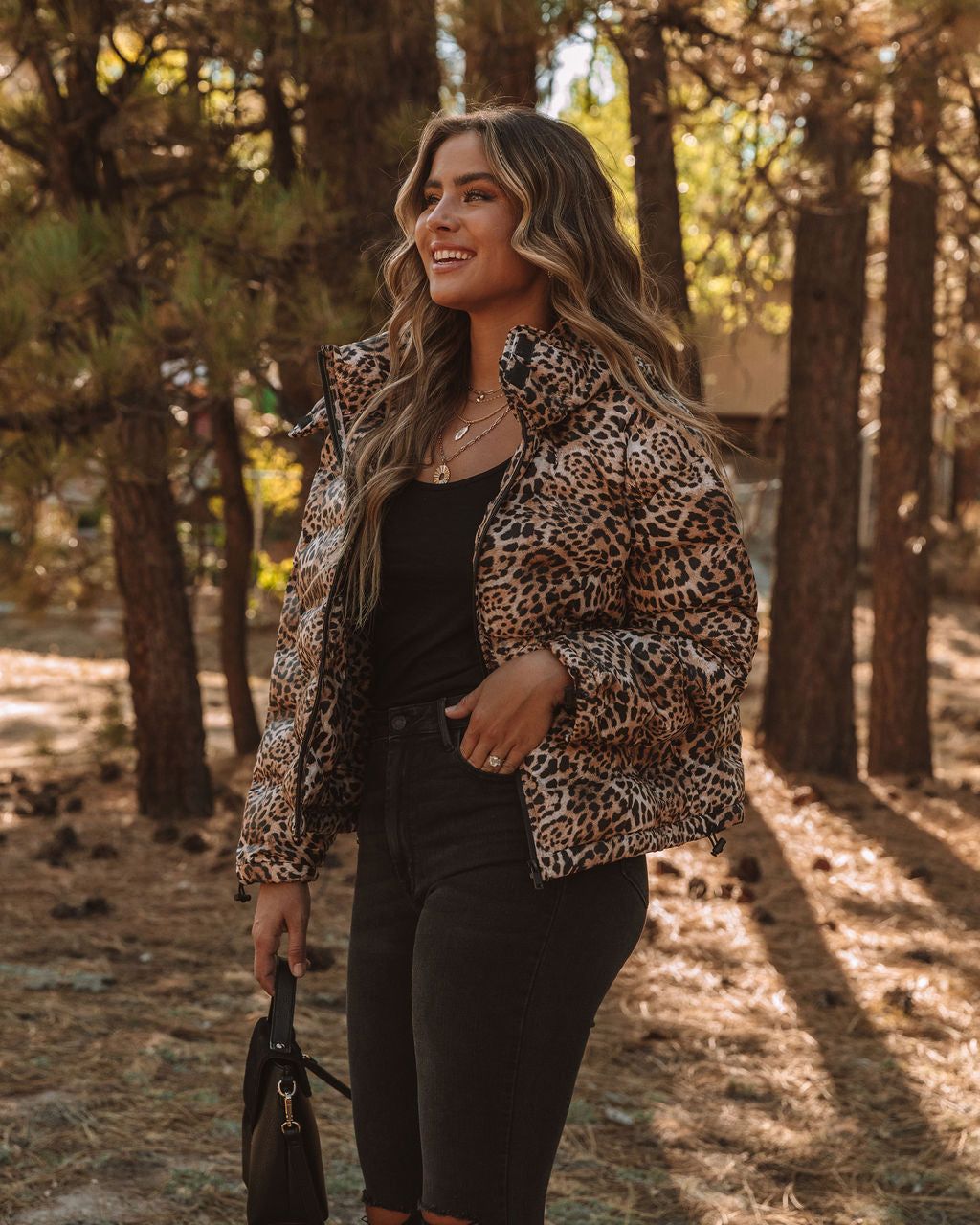 Whistler Pocketed Leopard Hooded Puffer Jacket - FINAL SALE sold by Vici product image thumbnail 6
