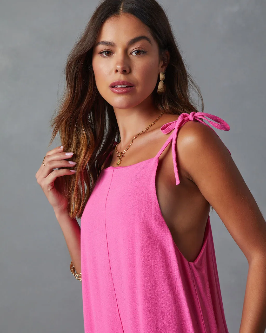 Felicia Pocketed Linen Blend Relaxed Jumpsuit sold by Vici product image thumbnail 5