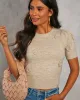 Fall Rosette Short Sleeve Sweater Top sold by Vici
