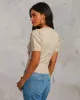 Fall Rosette Short Sleeve Sweater Top sold by Vici