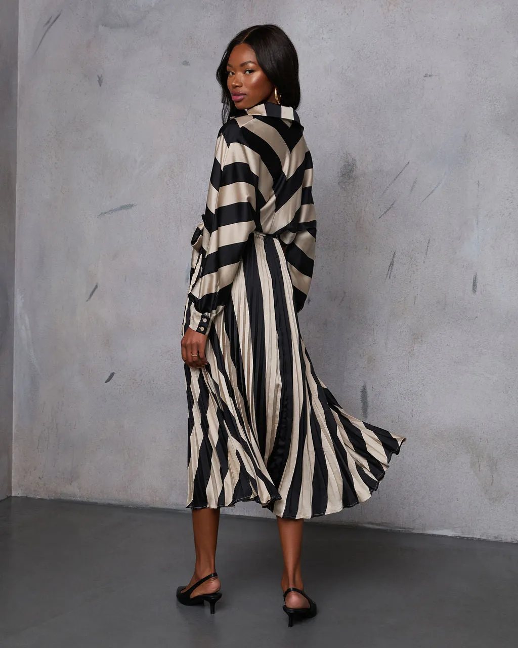 Maple Whispers Waist Tie Midi Dress sold by Vici product image thumbnail 4