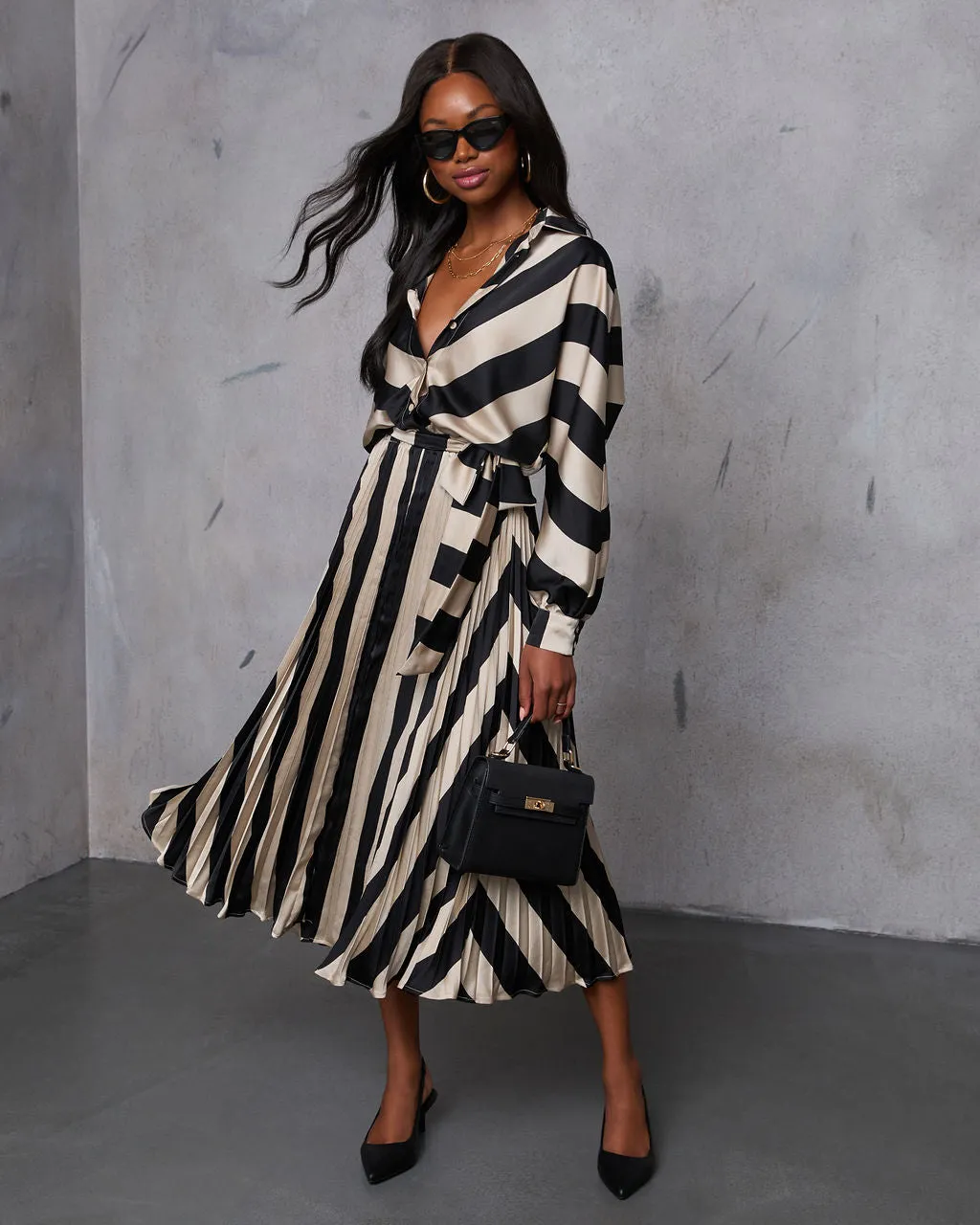 Maple Whispers Waist Tie Midi Dress sold by Vici product image thumbnail 5