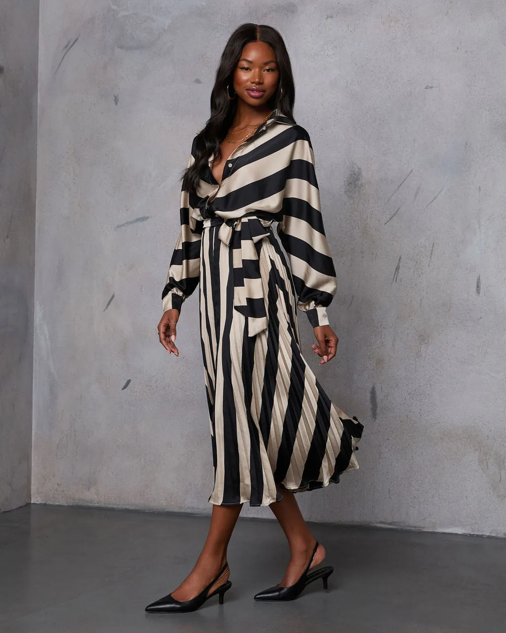 Maple Whispers Waist Tie Midi Dress sold by Vici product image thumbnail 3