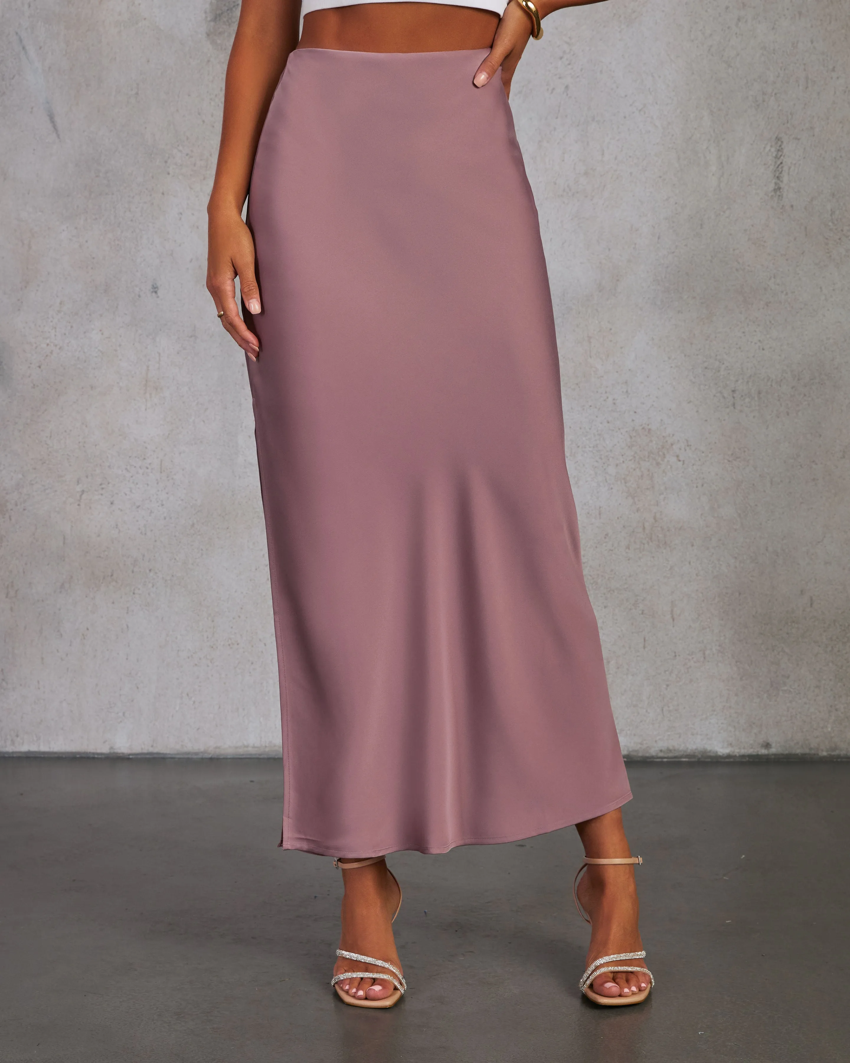 Oh Crepe Side Slit Maxi Skirt sold by Vici product image thumbnail 2
