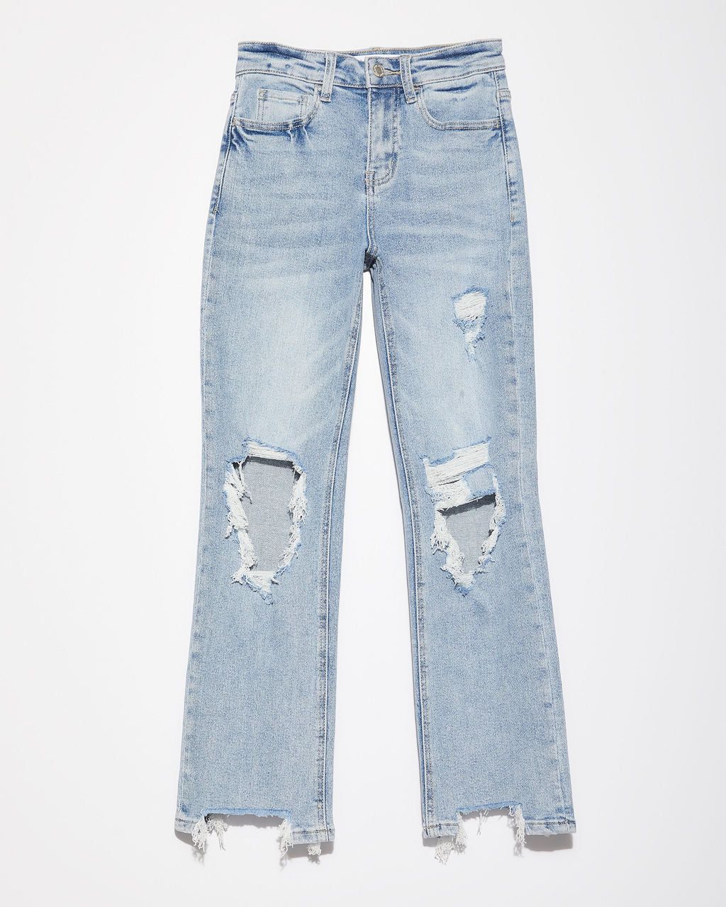 Jolee High Rise Distressed Cropped Jeans - Light Wash sold by Vici product image thumbnail 5