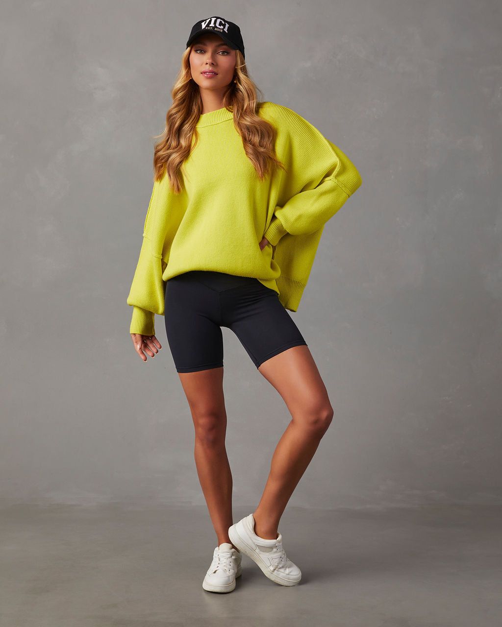 Elouise Knit Oversized Pullover Sweater - Chartreuse sold by Vici product image thumbnail 2