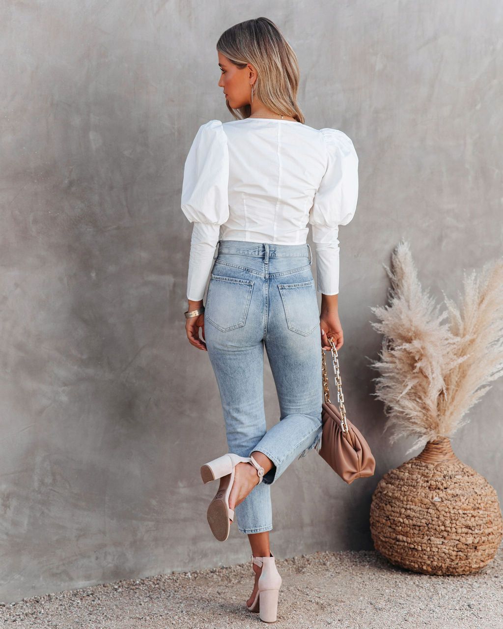 Rue Cotton Puff Sleeve Embellished Crop Top - FINAL SALE sold by Vici product image thumbnail 2