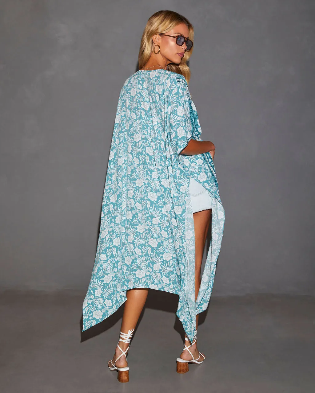 Cove Floral Border Print Kimono sold by Vici product image thumbnail 5