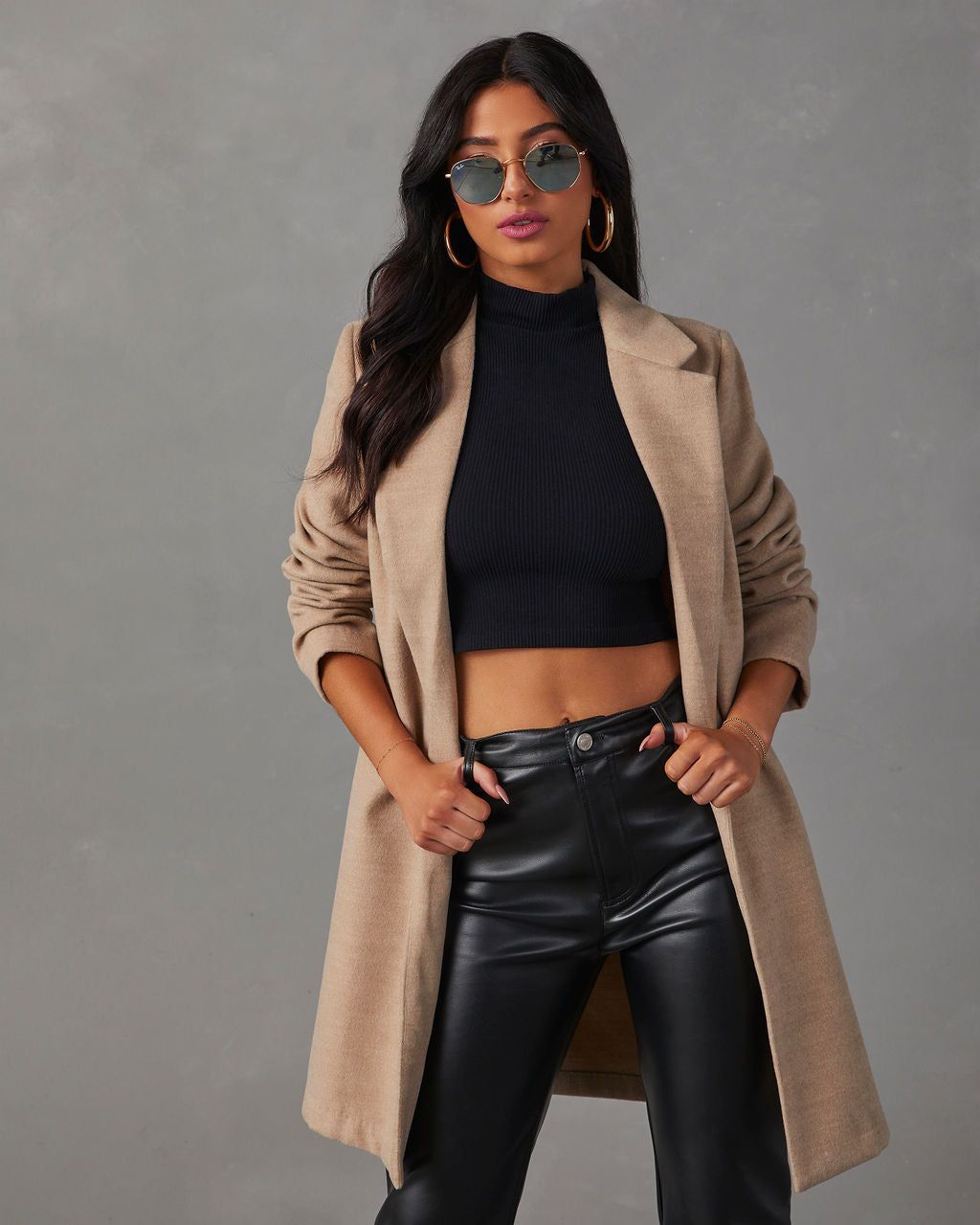Olivia Tailored Pocketed Coat - Oat sold by Vici product image thumbnail 5
