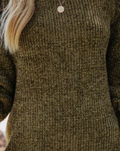 Obsessed With Me Chenille Off The Shoulder Mini Dress - Moss Green - FINAL SALE sold by Vici