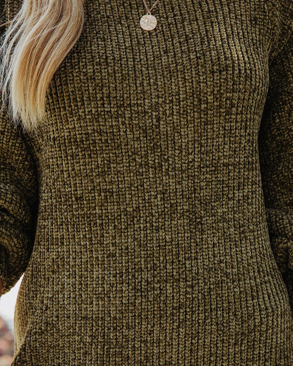 Obsessed With Me Chenille Off The Shoulder Mini Dress - Moss Green - FINAL SALE sold by Vici product image thumbnail 2