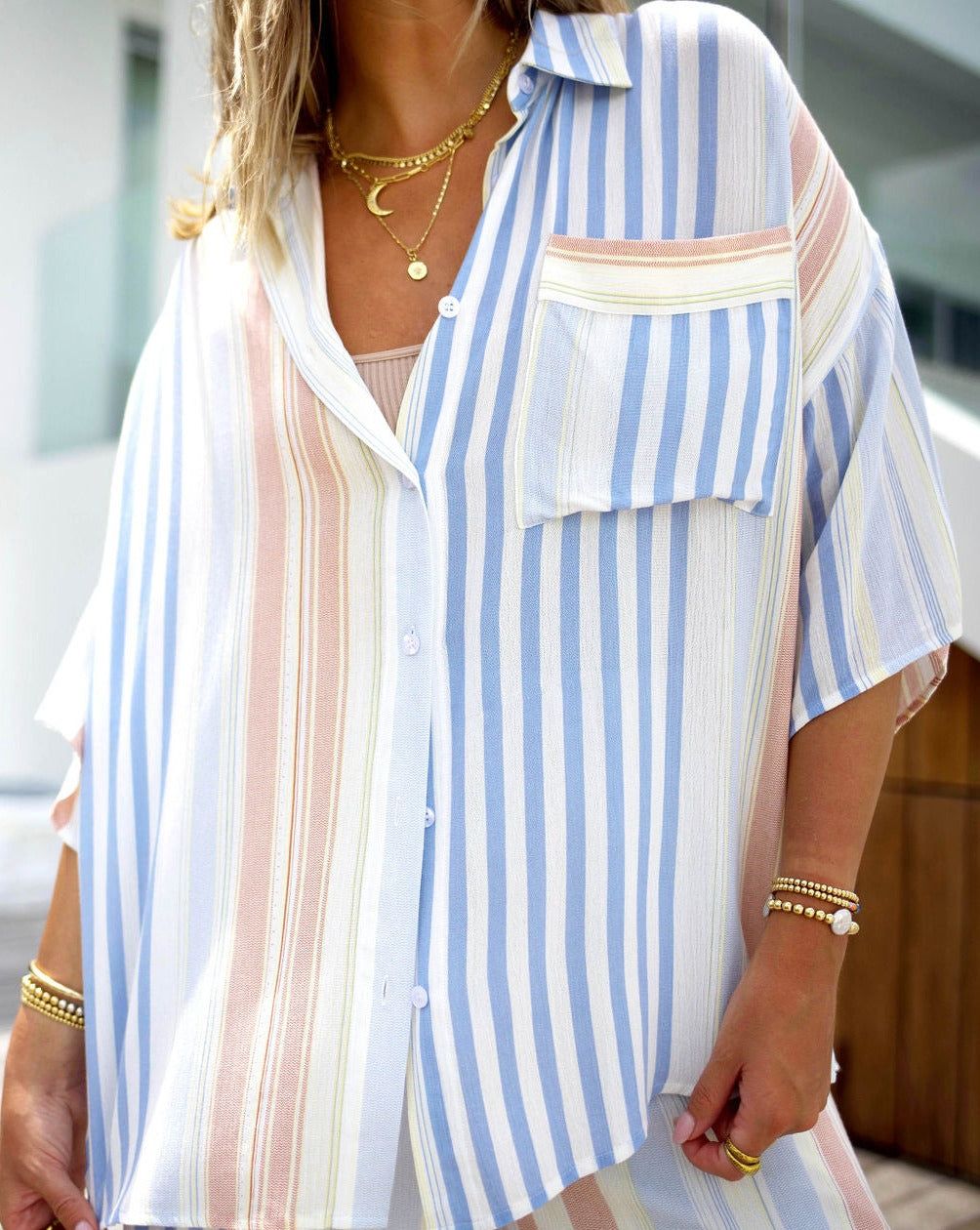 Santa Monica Relaxed Button Down Top - FINAL SALE sold by Vici