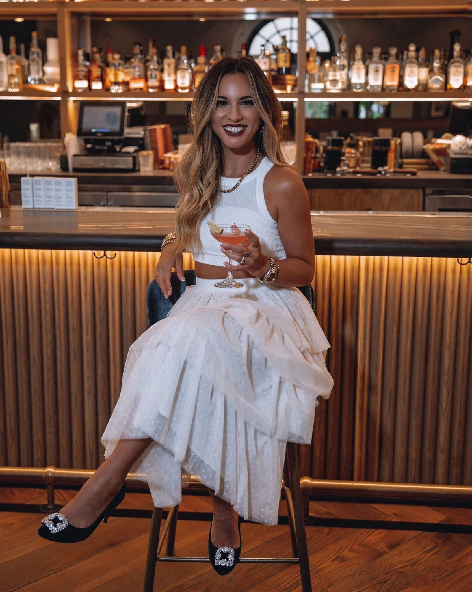 Alessia Tiered Tulle Midi Skirt - Ivory - FINAL SALE sold by Vici product image thumbnail 4