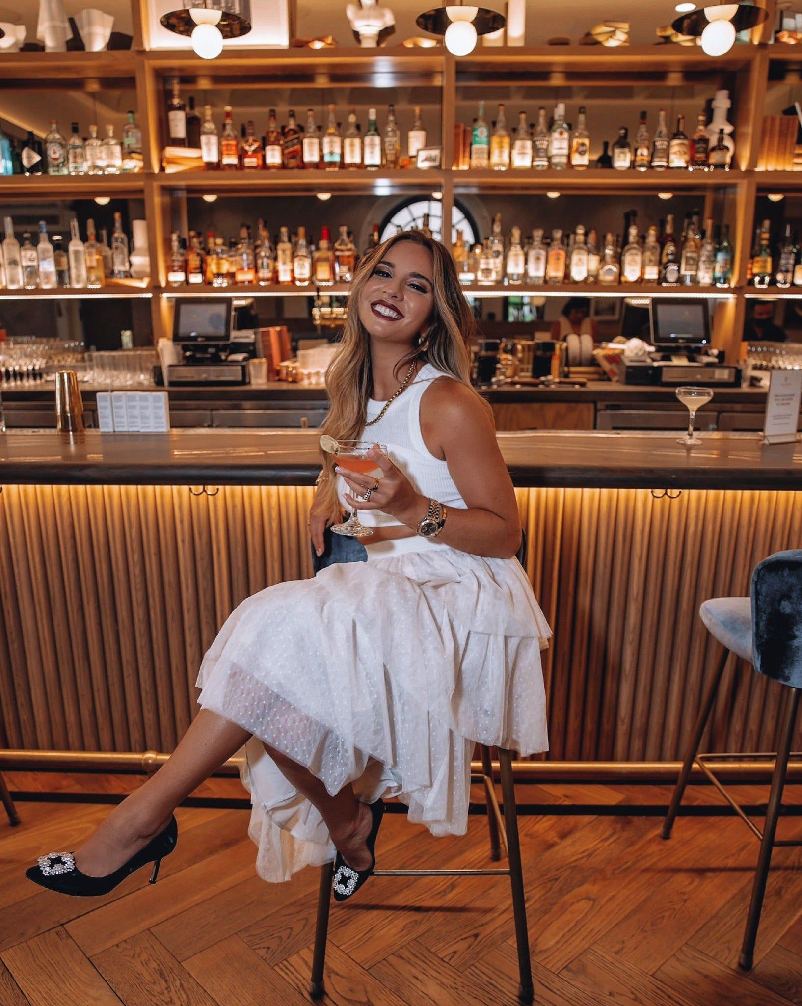 Alessia Tiered Tulle Midi Skirt - Ivory - FINAL SALE sold by Vici product image thumbnail 2