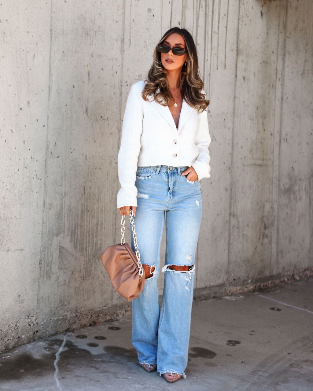 Nancy Tweed Blazer - White - FINAL SALE sold by Vici product image thumbnail 6