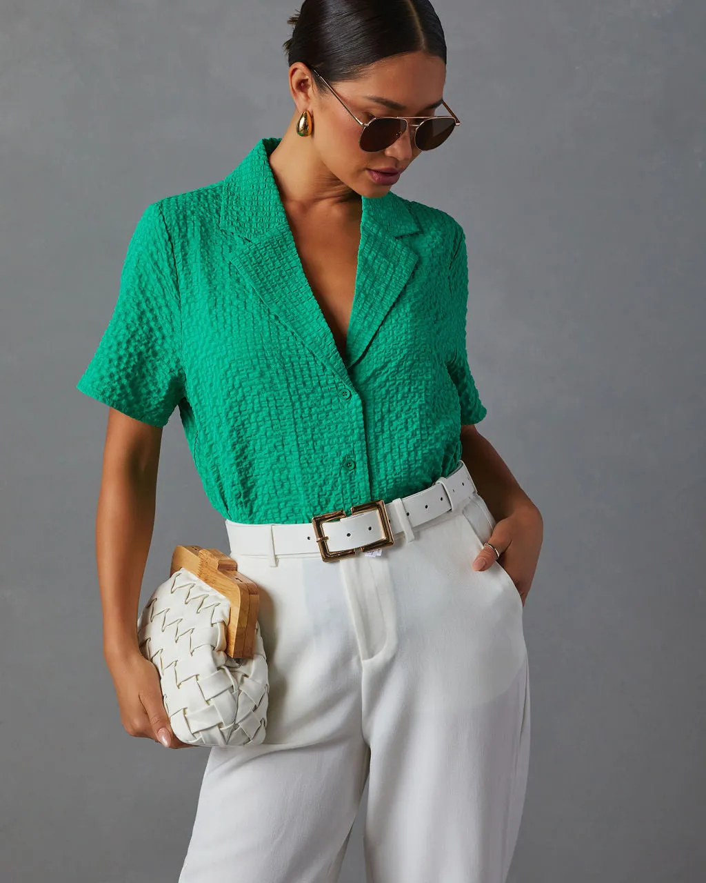 Mika Bubble Textured Button Down Top sold by Vici product image thumbnail 3