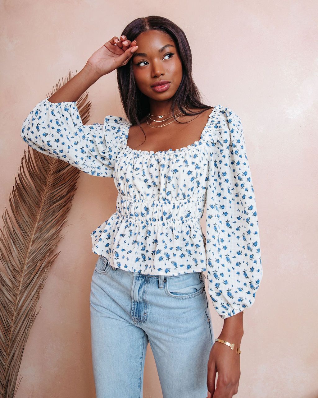 Small Town Babe Floral Balloon Sleeve Top - FINAL SALE sold by Vici product image thumbnail 7