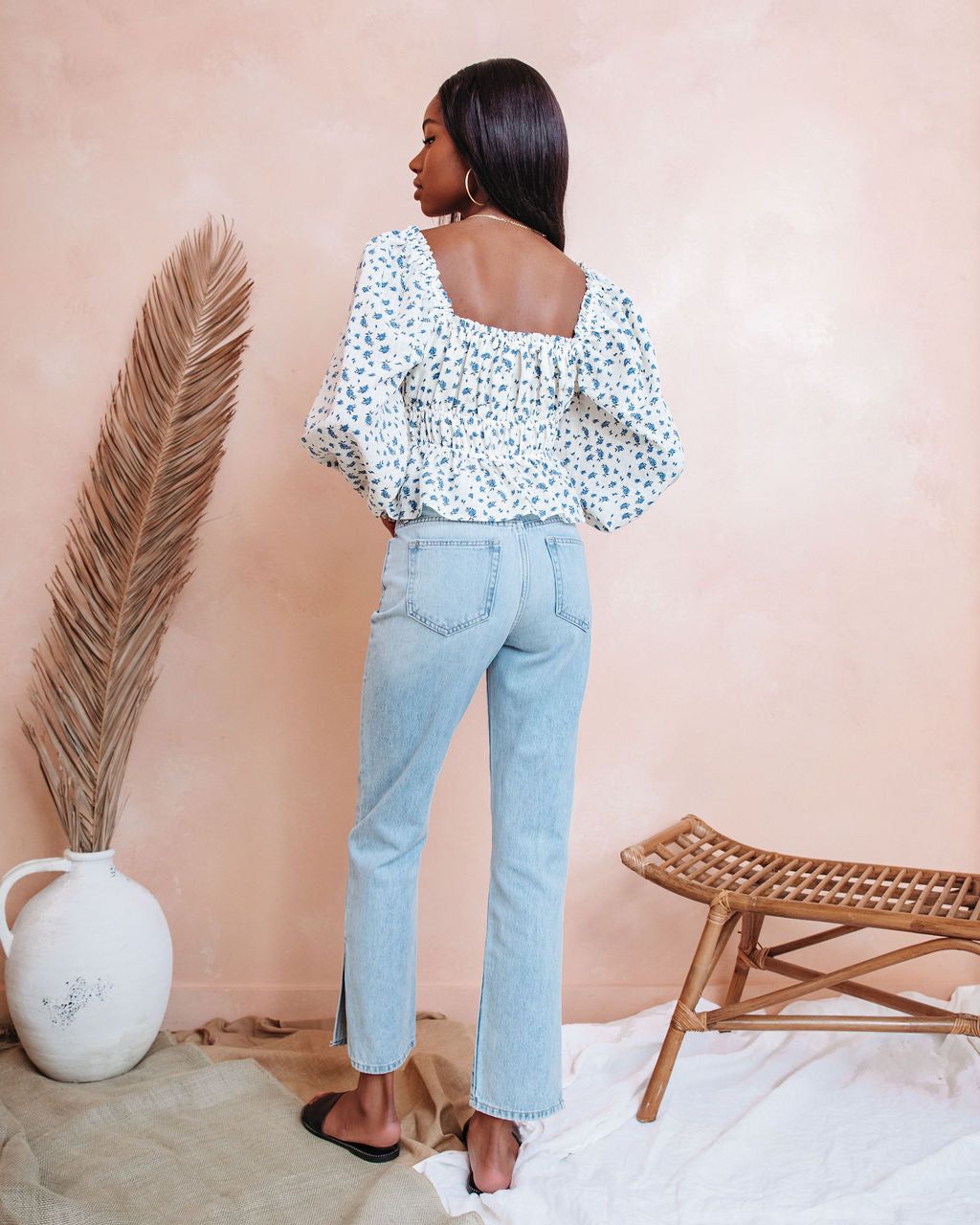 Small Town Babe Floral Balloon Sleeve Top - FINAL SALE sold by Vici product image thumbnail 4