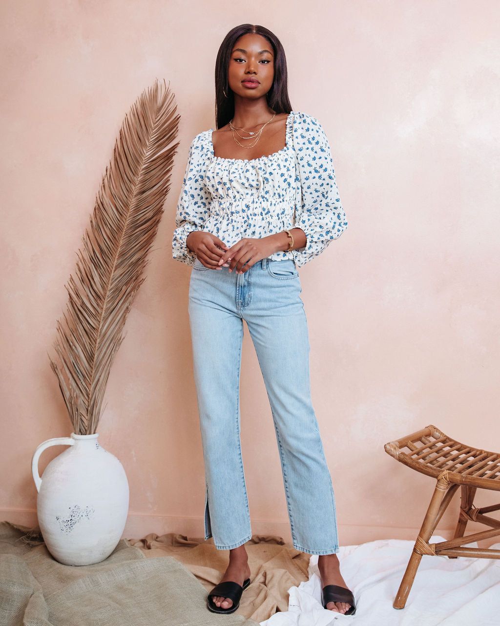 Small Town Babe Floral Balloon Sleeve Top - FINAL SALE sold by Vici product image thumbnail 6