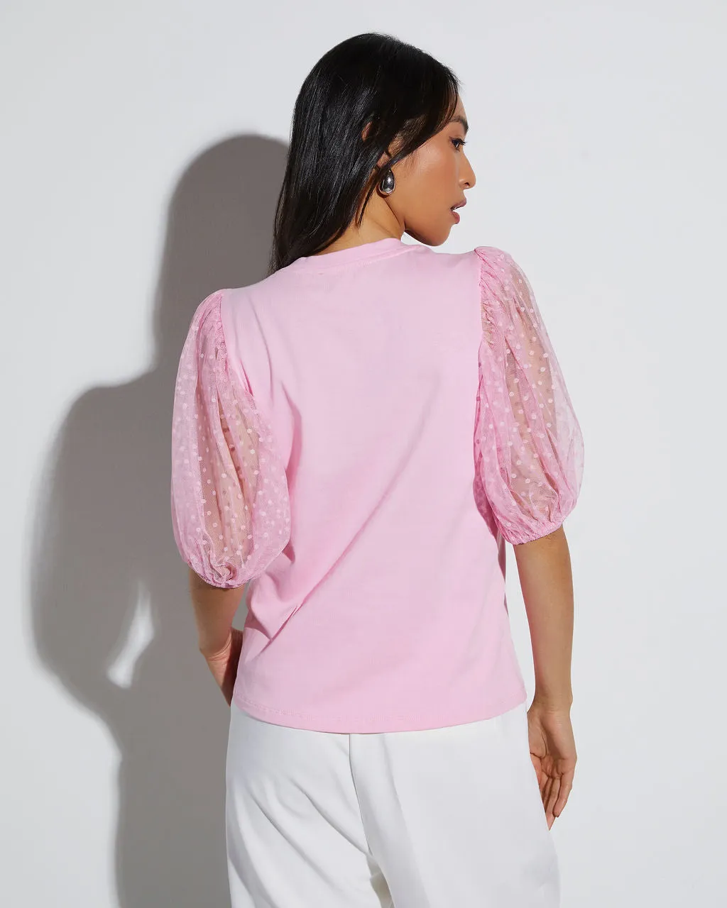 Prim And Proper Tulle Puff Sleeve Top sold by Vici product image thumbnail 4