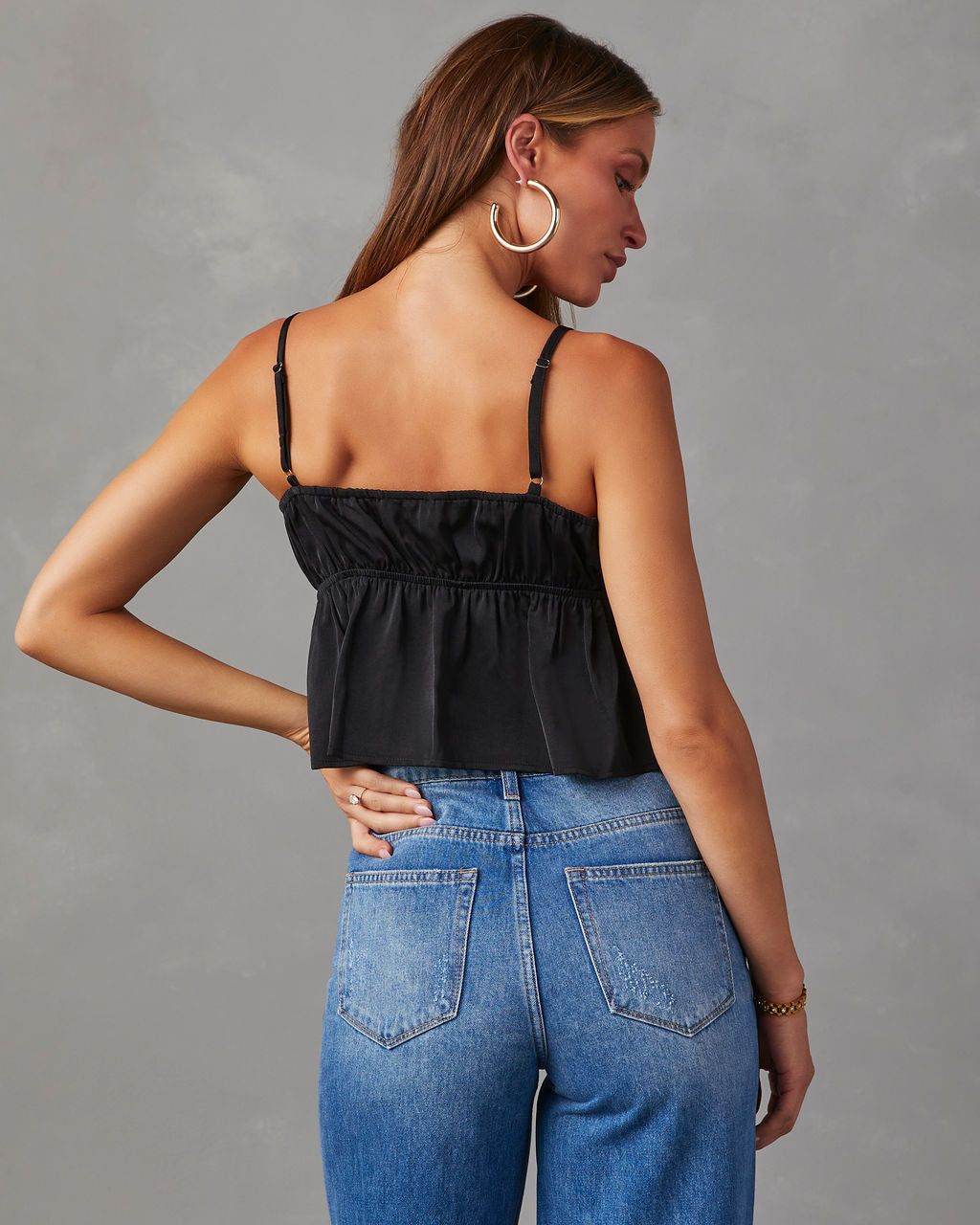 Liddell Satin Sleeveless Tie Front Top sold by Vici product image thumbnail 4