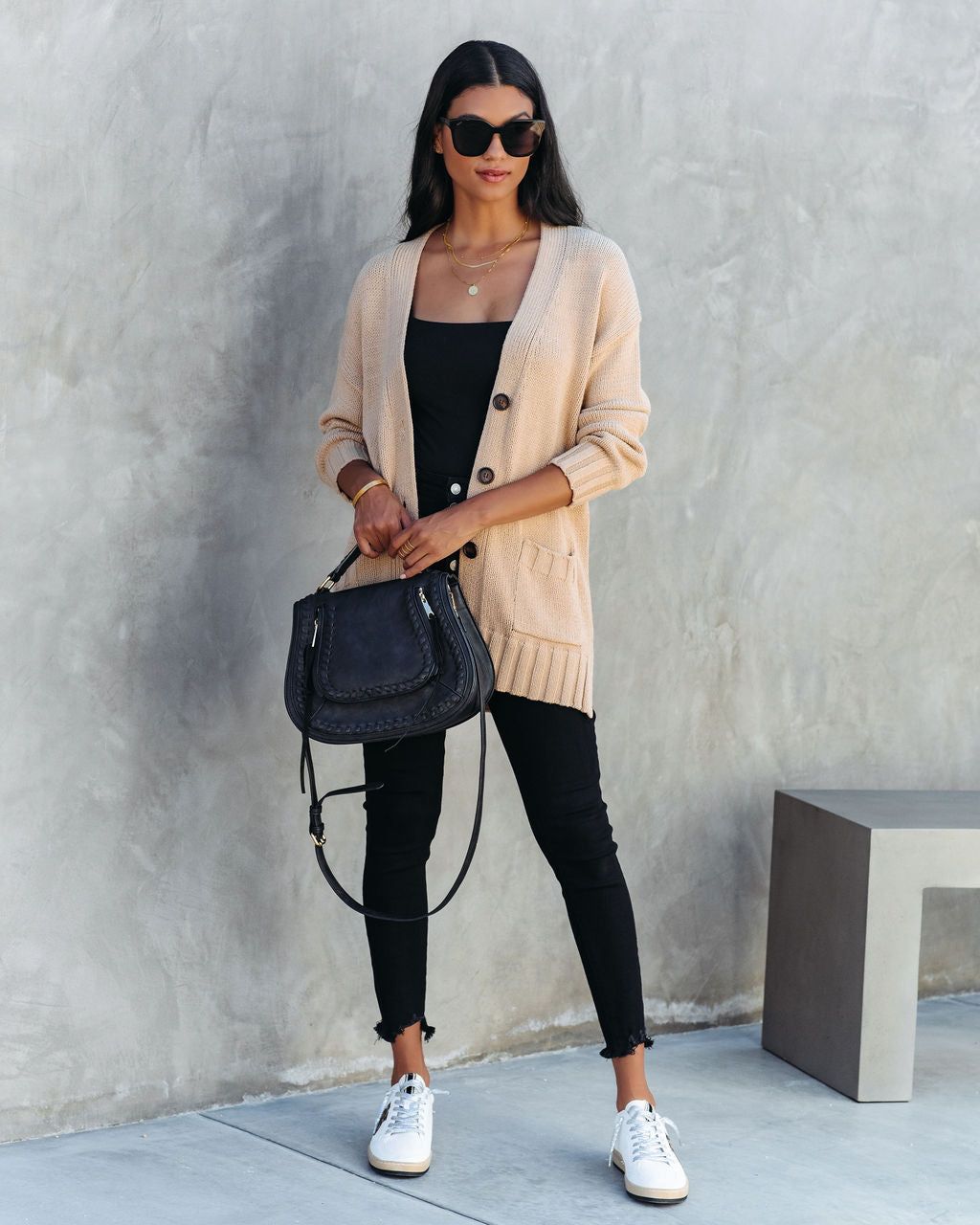 Kristen Knit Pocketed Cardigan sold by Vici