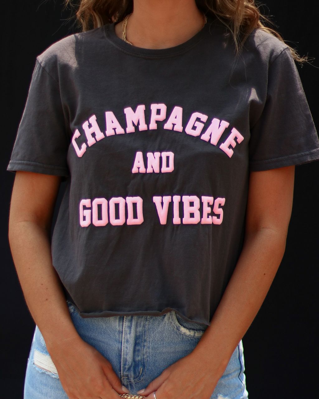 Champagne And Good Vibes Cotton Tee - SALE sold by Vici product image thumbnail 3