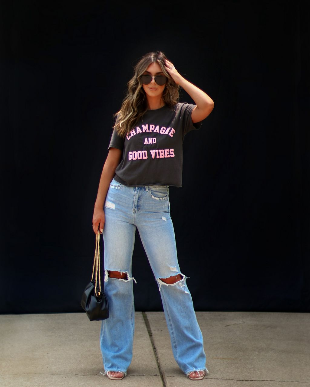 Champagne And Good Vibes Cotton Tee - SALE sold by Vici product image thumbnail 5