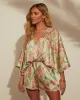 Jobelle Kimono Sleeve Printed Satin Romper sold by Vici