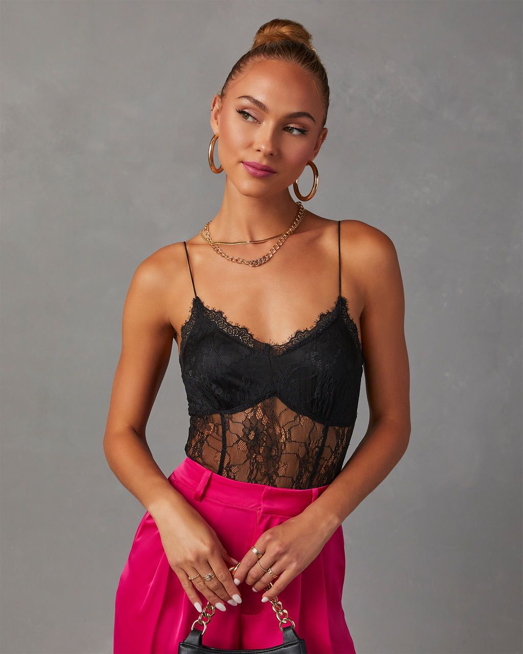 Late Night Lace Bodysuit - Black sold by Vici