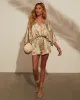 Jobelle Kimono Sleeve Printed Satin Romper sold by Vici