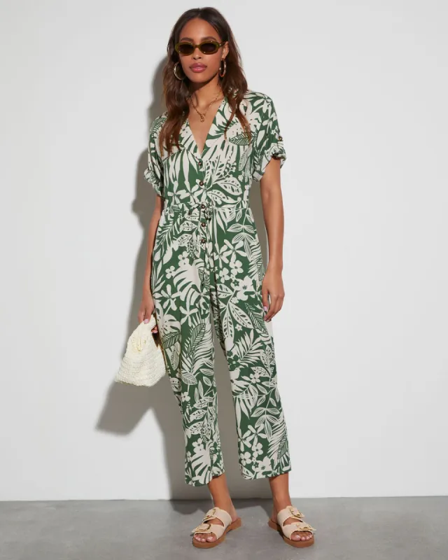Palm Breeze Tropical Print Jumpsuit sold by Vici