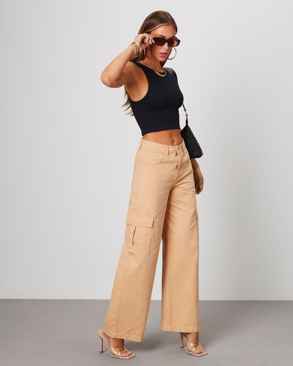 Addams Cargo Pants - Taupe - FINAL SALE sold by Vici product image thumbnail 3