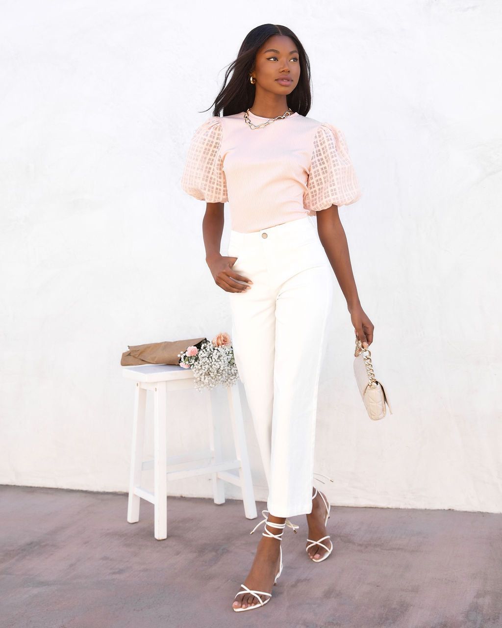 Enchanted Puff Sleeve Top - Pink - FINAL SALE sold by Vici product image thumbnail 3