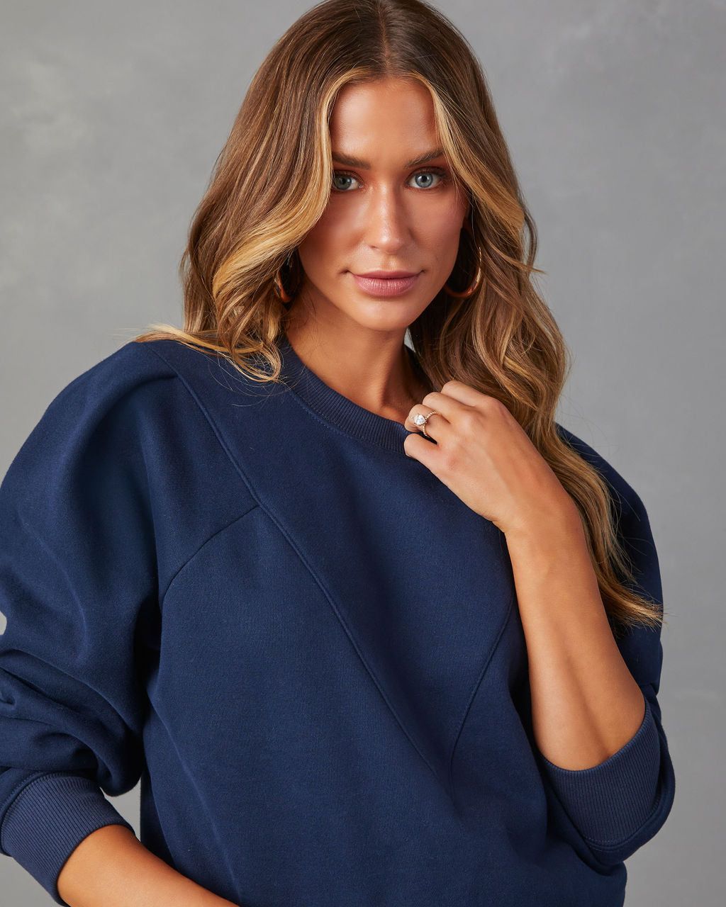 Huddy Cotton Sweatshirt - Navy sold by Vici product image thumbnail 5