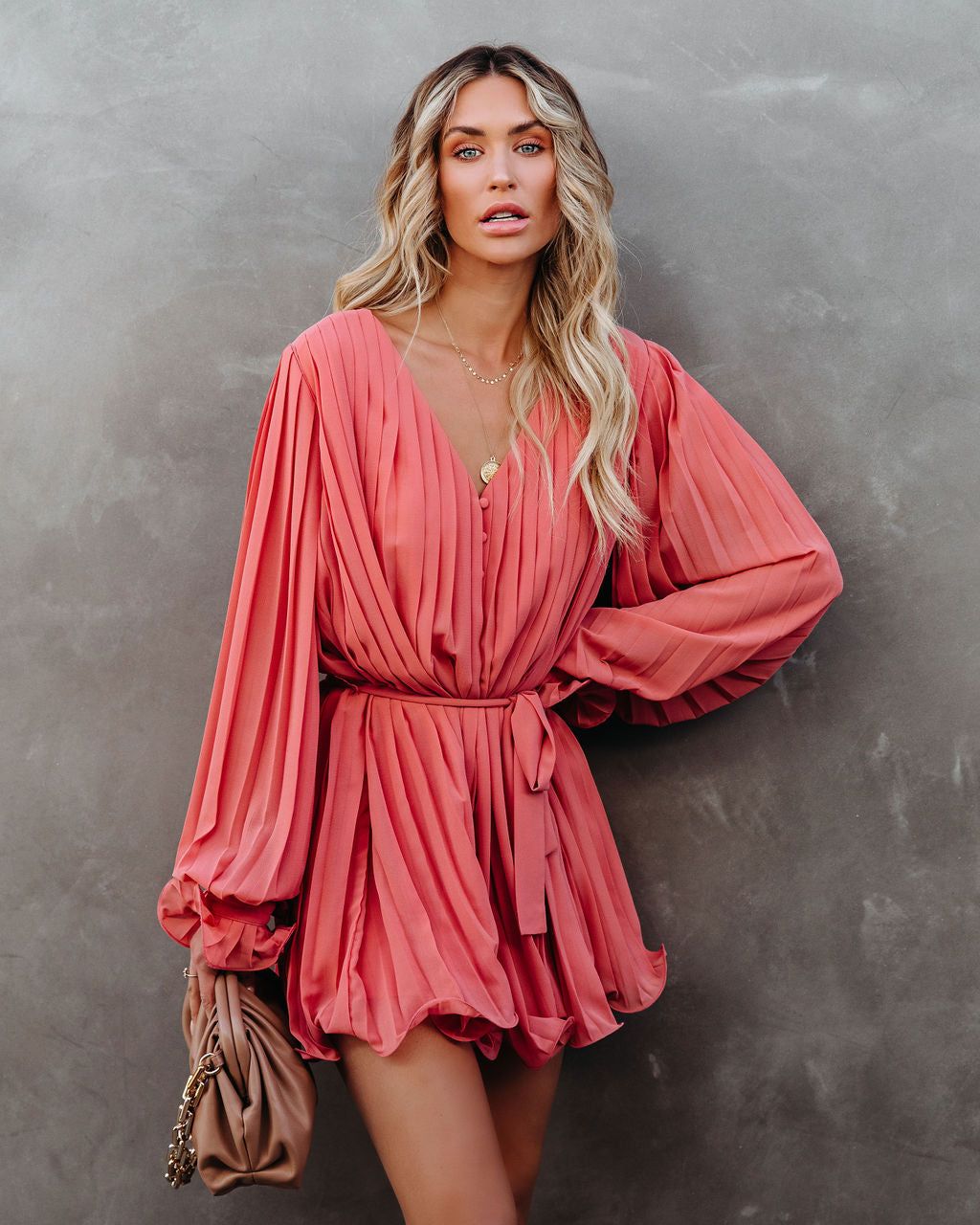Found Love Pleated Romper - Mauve - FINAL SALE sold by Vici product image thumbnail 8