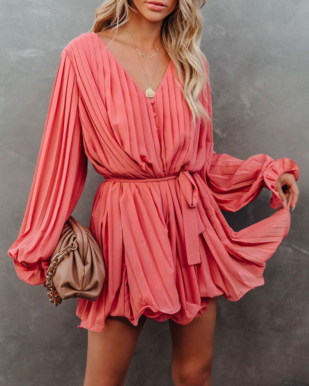 Found Love Pleated Romper - Mauve - FINAL SALE sold by Vici product image thumbnail 6