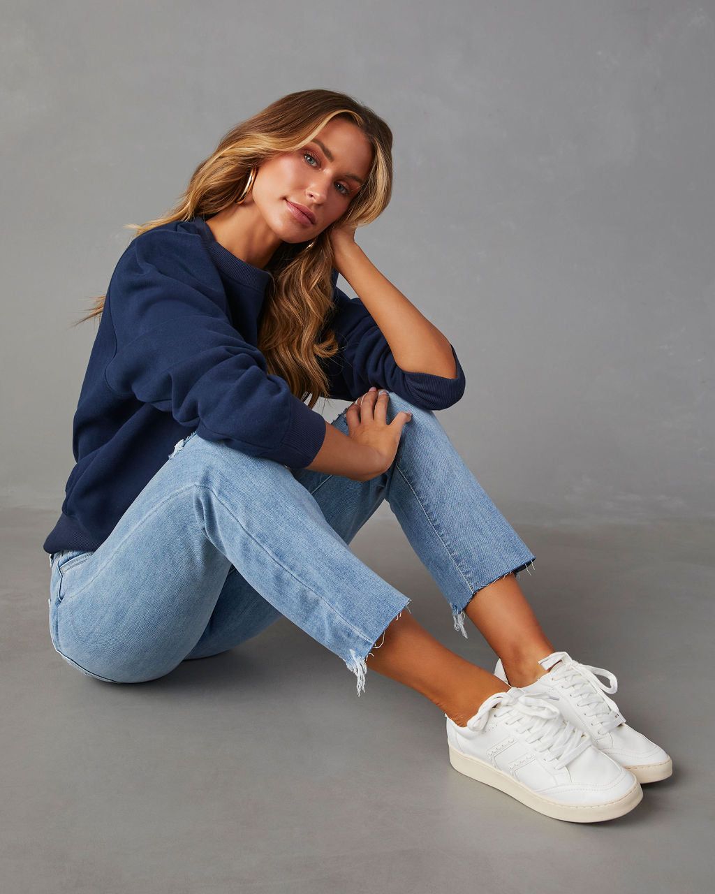 Huddy Cotton Sweatshirt - Navy sold by Vici product image thumbnail 6