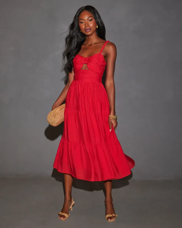 Shirley Cutout Tiered Midi Dress sold by Vici