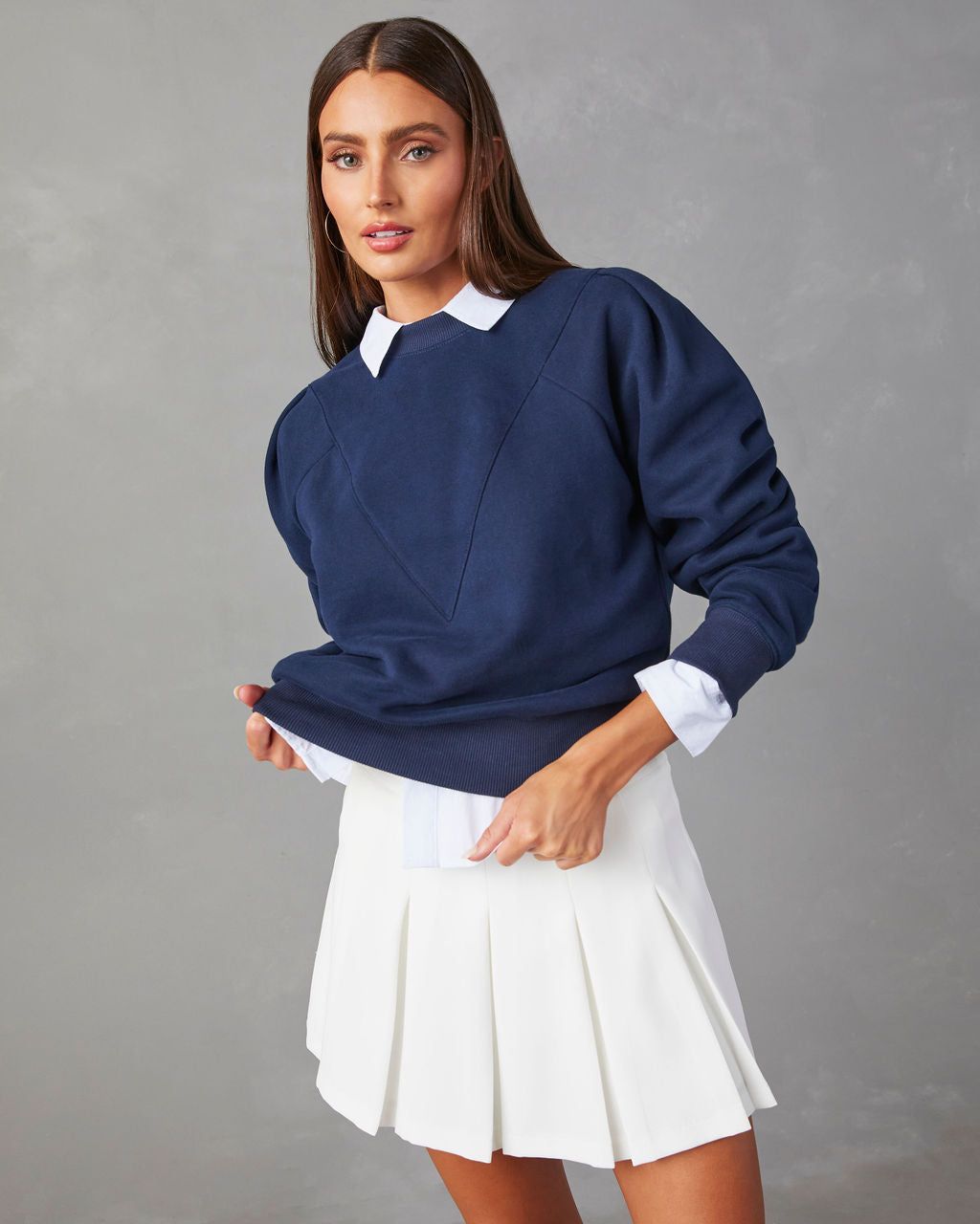 Huddy Cotton Sweatshirt - Navy sold by Vici product image thumbnail 3